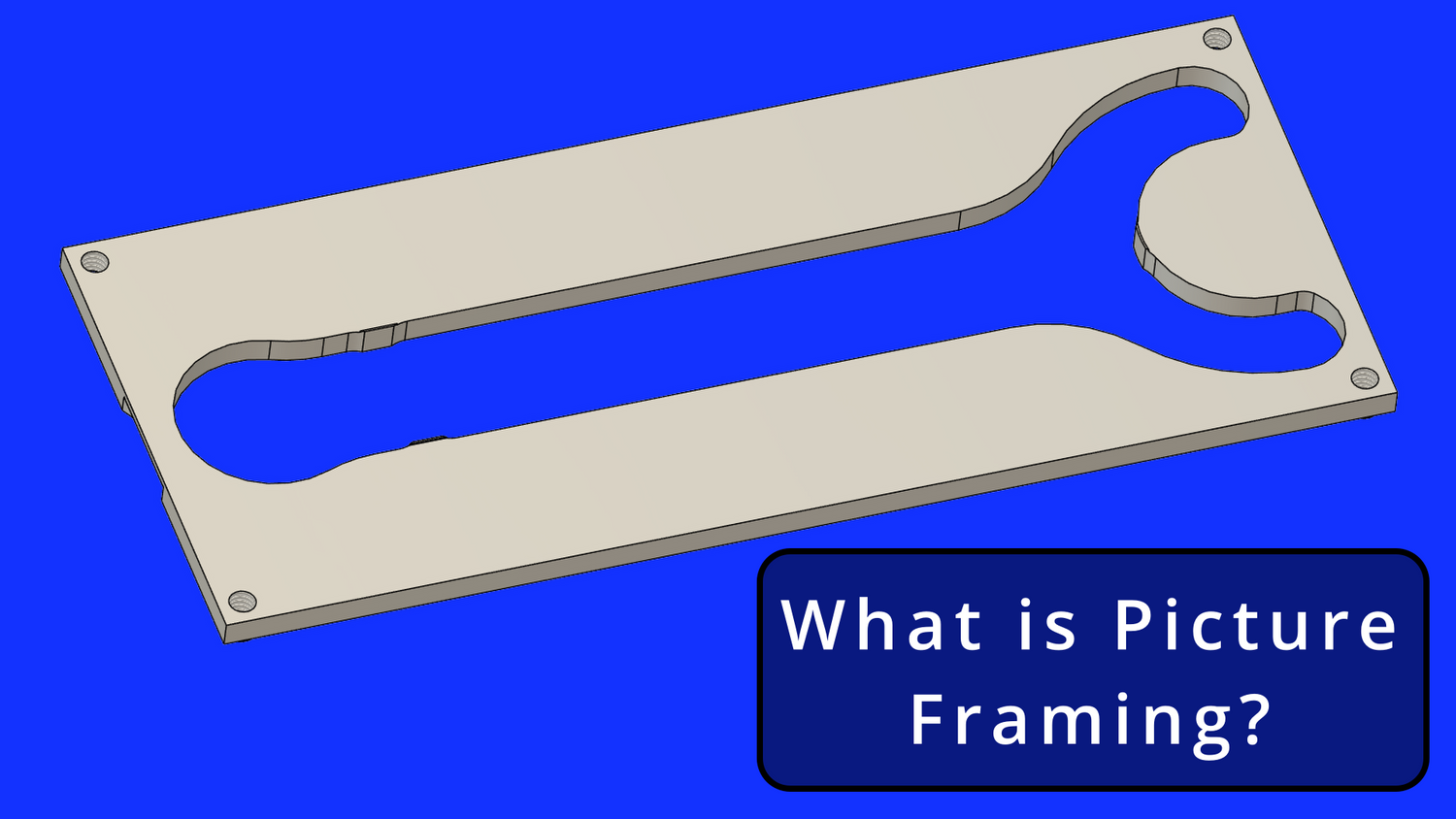The leftover stock 'picture frame' material after the parts have been removed, with text that reads "What is Picture Framing?".